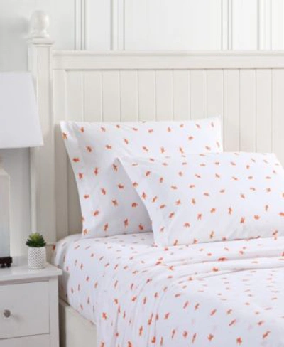 Poppy & Fritz Goldfish Bright Cotton Percale Sheet Sets Bedding In Coral