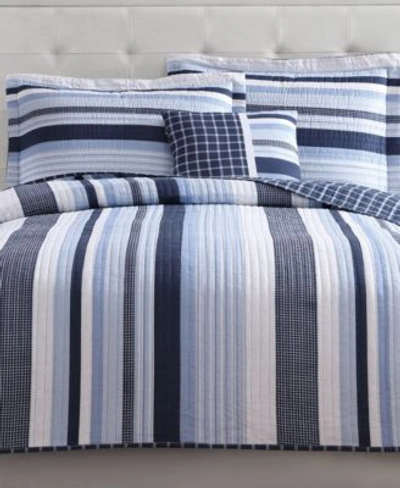 My World Mason Reversible Stripe Quilt Sets Bedding In Multi