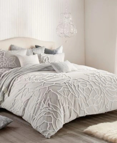 Peri Home Chenille Rose Duvet Cover Sets Collection Bedding In Gray