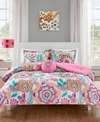 Mi Zone Camille 4 Pc. Floral Comforter Sets Bedding In Pink