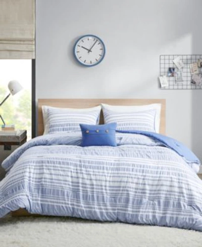 Intelligent Design Lumi Striped Comforter Set Collection Bedding In Gray