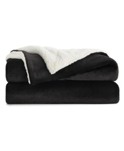 Lucid Dream Collection By  Fleece Sherpa Blanket Bedding In Gray
