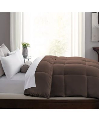 Blue Ridge Hybrid Blend Quill Less Feather Down Comforter Collection In Chocolate