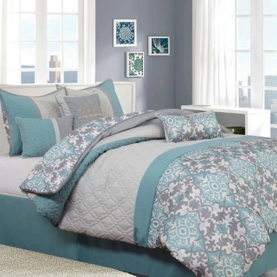 Nanshing Reina 7 Pc. Comforter Set Collection Bedding In Blue