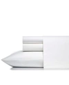 Vera Wang Solid Cotton Percale Gray Sheet Set Bedding In White/ White