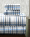 Pointehaven Heavy Weight Cotton Flannel Sheet Set Bedding In Blue Plaid