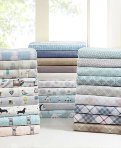 Sleep Philosophy True North Cotton Flannel Sheet Sets Collection Bedding In Grey Geo