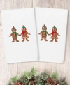 LINUM HOME CHRISTMAS GINGERBREAD EMBROIDERED 100 TURKISH COTTON HAND TOWELS