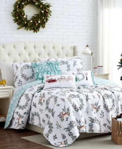 Southshore Fine Linens Happy Holidays Oversized Reversible 6 Piece Quilt Set Collection In Multi