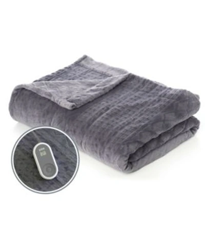 Pure Enrichment Purerelief Radiance Deluxe Heated Blanket Bedding In Gray