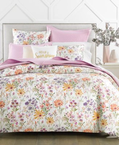 Charter Club Damask Designs Wildflowers 3 Pc. Duvet Cover Sets Created For Macys Bedding In Sunglow Combo