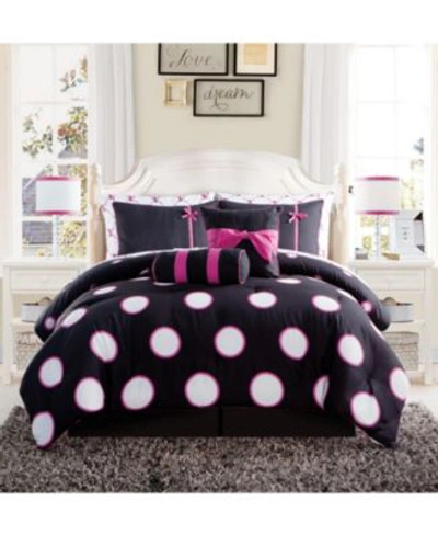 Vcny Home Sophie Polka Dot Bed In A Bag Comforter Sets Bedding In Pink