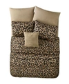 Vcny Home Cheetah Reversible Bed In A Bag Comforter Set Collection Bedding In Brown