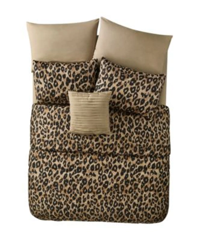 Vcny Home Cheetah Reversible Bed In A Bag Comforter Set Collection Bedding In Brown