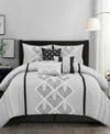 Stratford Park Oliver 7-piece Comforter Set, California King In Black-gray