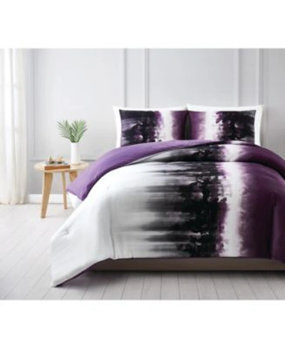 Vince Camuto Home Vince Camuto Mirrea Comforter Set Collection Bedding In White/purple