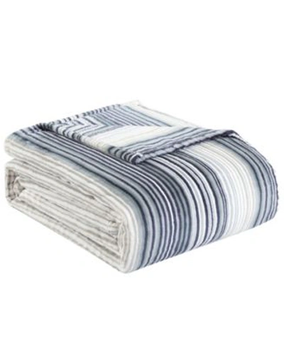 Tommy Bahama Home Tommy Bahama Ultra Soft Plush Blanket Collection Bedding In Pewter