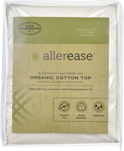 Allerease Organic Cotton Top Cover Waterproof Mattress Pads In White