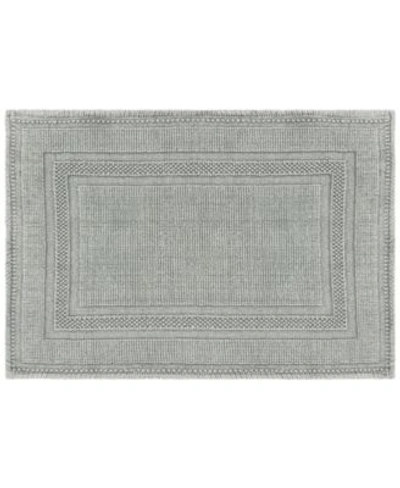 Jean Pierre Racetrack Cotton Stonewash Bath Rugs Bedding In Taupe Gray