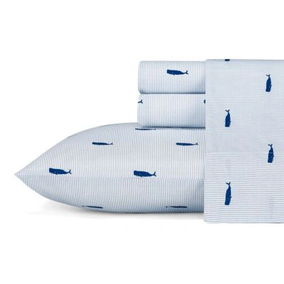Nautica Whale Stripe Sheet Sets Bedding In Blue