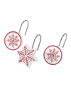 AVANTI SPARKLE SNOWFLAKES HOLIDAY 12-PC. SHOWER CURTAIN HOOKS