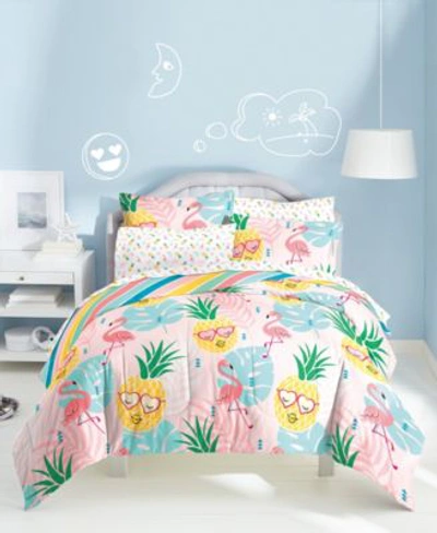 Dream Factory Pineapple 7 Pc. Bed In A Bags Bedding In Pink