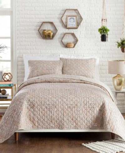 Makers Collective Abrazo Quilt Set Collection Bedding In Taupe