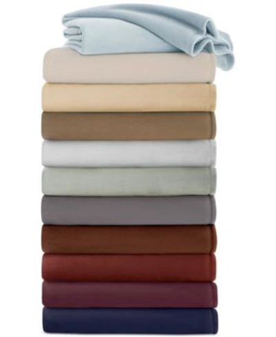 Vellux Plush Knit Blankets Bedding In Tornado Grey