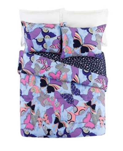 Vera Bradley Giant Atlas Butterflies Comforter Set Collection Bedding In Blue