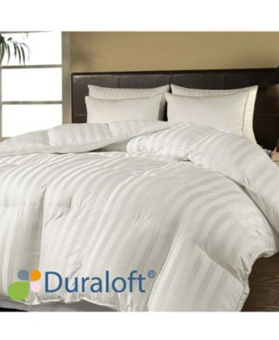 Blue Ridge 500 Thread Count Damask Stripe Duraloft Down Alternative Comforter Collection In White