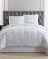 Truly Soft Pleated King Duvet Set Bedding In Off White