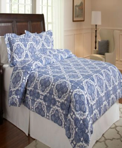 Pointehaven Alpine Blue Print Luxury Size Cotton Flannel Duvet Cover Set Bedding