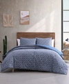 Wrangler Prairie Floral 3 Piece Comforter Set, King Bedding In Denim Blue