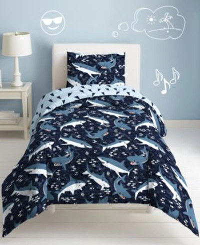 Dream Factory Sharks 3 Pc. Comforter Sets Bedding In Navy
