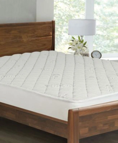 All-in-one All In One Charcoal Effects Odor Control Cooling Fitted Mattress Pads In White