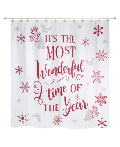 Avanti Sparkle Shower Curtain Bedding In White