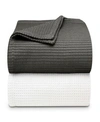 Vera Wang Waffleweave Blanket Collection Bedding In Charcoal