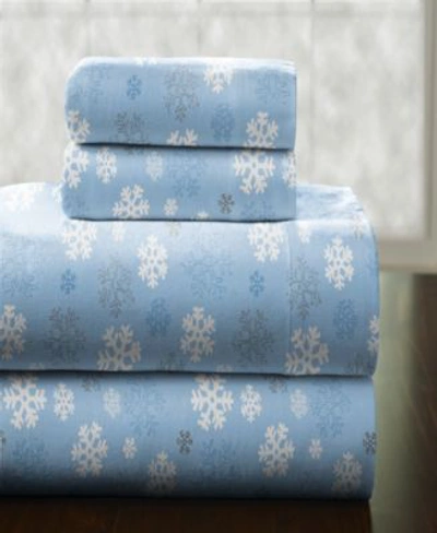 Pointehaven Heavy Weight Cotton Flannel Sheet Set Bedding In Snow Flake