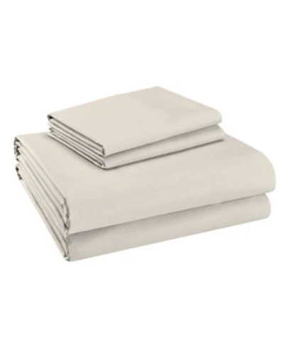 Purity Home 400 Thread Count Cotton Solid Wrinkle Resistant Sateen Sheet Set Pillowcases Bedding In Ivory