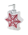 Avanti Sparkle Snowflakes Holiday Resin Soap/lotion Dispenser In White