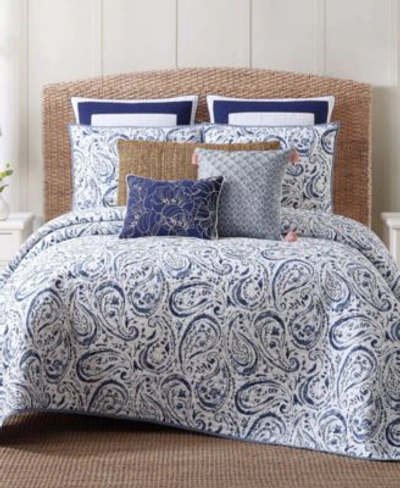Oceanfront Resort Indienne Paisley Quilt Set Collection In Navy And White