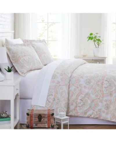 Southshore Fine Linens Enchantment Extra Soft Duvet Cover Sets Bedding In Coral