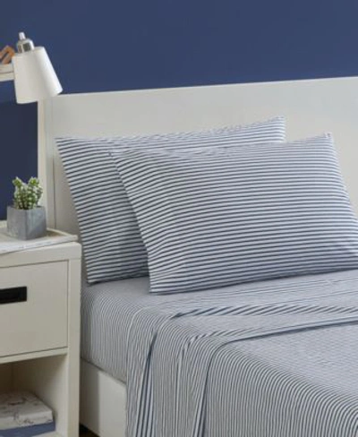 Nautica Harmead Cotton Percale Sheet Set Collection Bedding In Blue