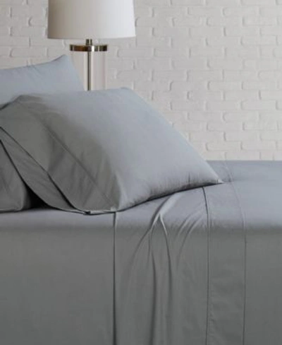 Brooklyn Loom Solid Cotton Percale Sheet Set Collection Bedding In Grey