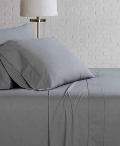 Brooklyn Loom Solid Cotton Percale Sheet Set Collection Bedding In Black