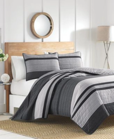 Nautica Vessey Cotton Reversible Quilt Collection Bedding In Grey