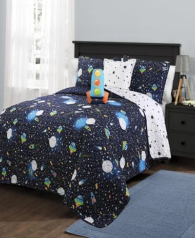 Lush Decor Universe 5 Pc. Quilt Sets In Navy