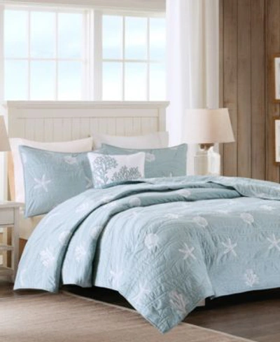 Harbor House Harborhouse Seaside 4 Pc. Reversible Coverlet Set Collection Bedding In Blue