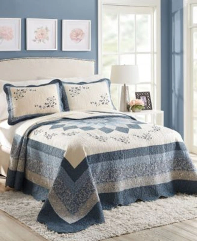 Modern Heirloom Charlotte Bedspread Sham Collection In Blue