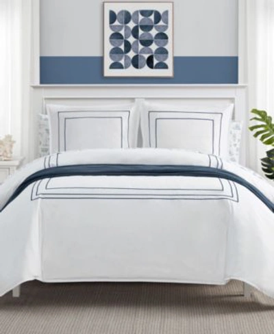Nautica Alden White Embroidered Duvet Cover Sets